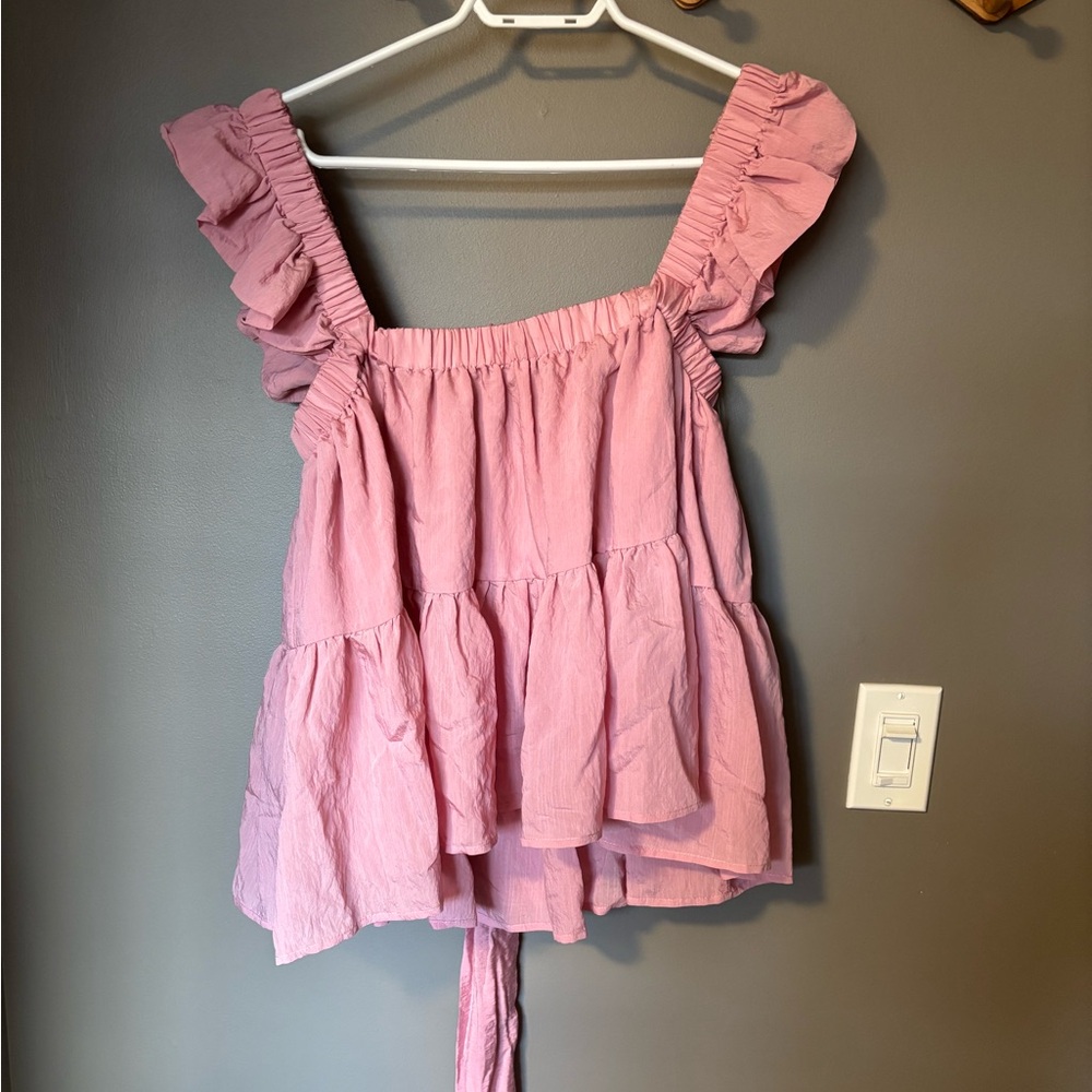 La Lavon Pink Top with cute bow detail